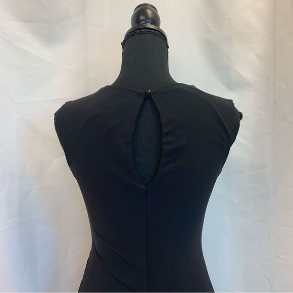 HOT miami styles black ruched sweetheart gold choker bodycon cocktail dress Sz M - Picture 6 of 15